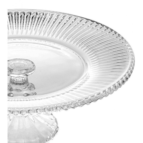 Prato Para Bolo 31cm por 13cm Renaissance em Cristal Ecológico